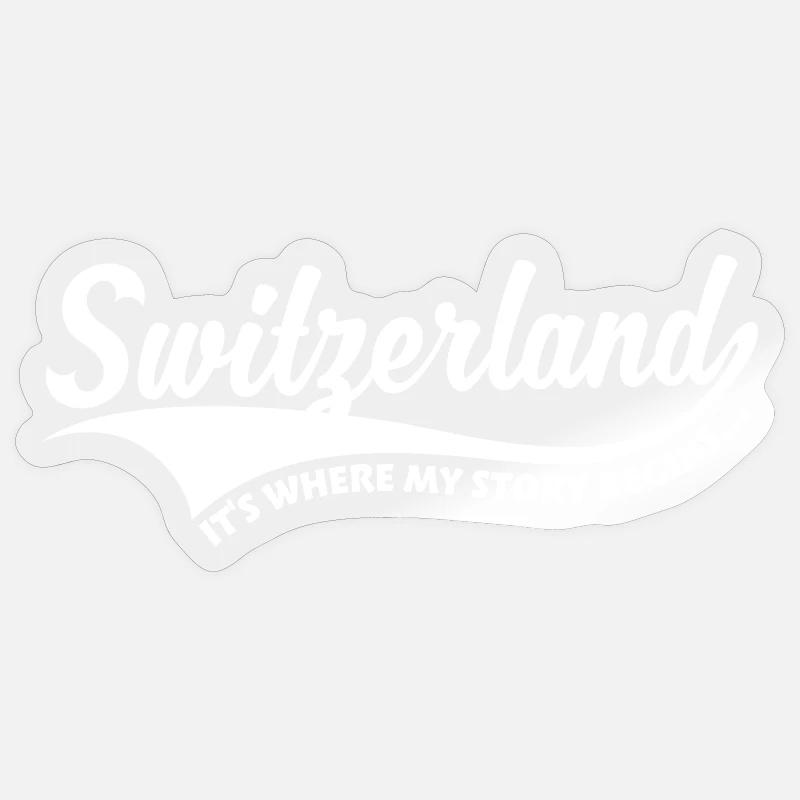 Schweiz Geschichte - Sticker Größe S (10 x 10 cm) - Transparent glänzend