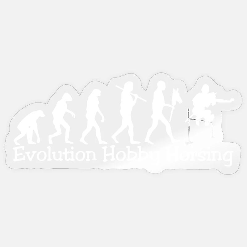 Evolution Hobby Horsing (weiß) - Sticker Größe S (10 x 10 cm) - Transparent glänzend