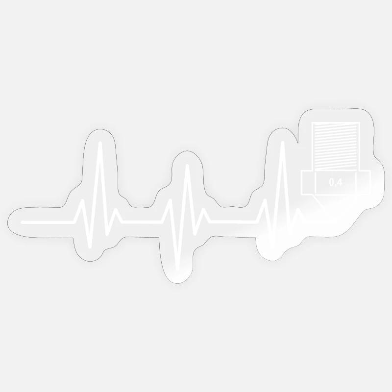 Heartbeat Impression 3D drôle TShirt Design Sticker taille S (10 x 10 cm)