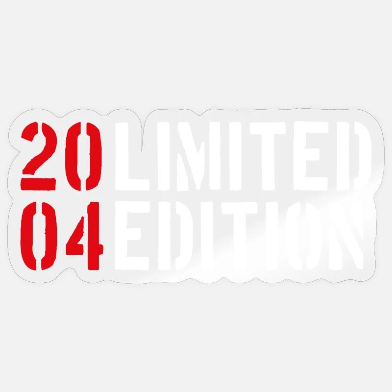Limited Edition 2004 - 18. Geburtstag Typographie - Sticker Größe S (10 x 10 cm) - Transparent glänzend