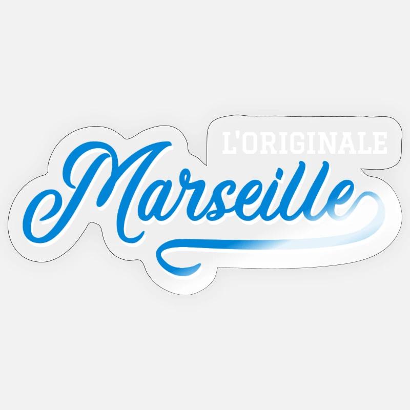 Marseille vintage l'originale - Sticker taille S (10 x 10 cm) - brillant transparent