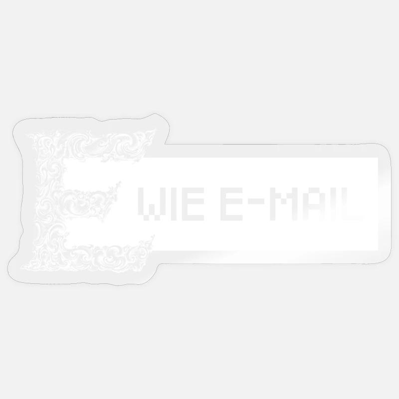 E wie E-Mail (weiß) Sticker Größe S (10 x 10 cm)