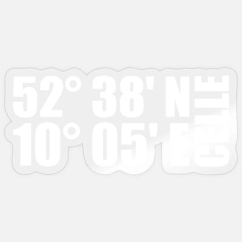 Celle coordinates Sticker size S (10 x 10 cm)