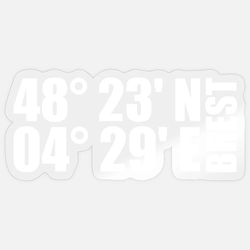 Coordonnées de Brest Sticker taille S (10 x 10 cm)