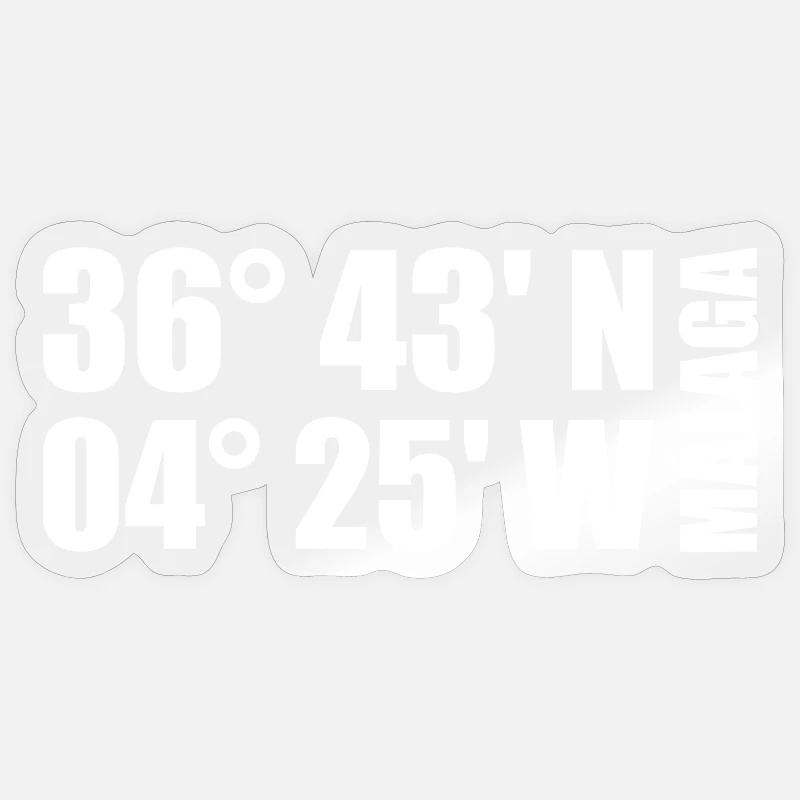 Malaga Coordinates Sticker size S (10 x 10 cm)
