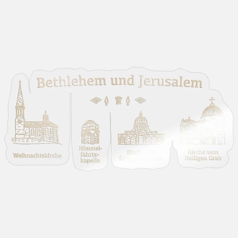 Bethlehem, Jerusalem, heilige Orte. Grabeskirche - Sticker Größe S (10 x 10 cm) - Transparent glänzend