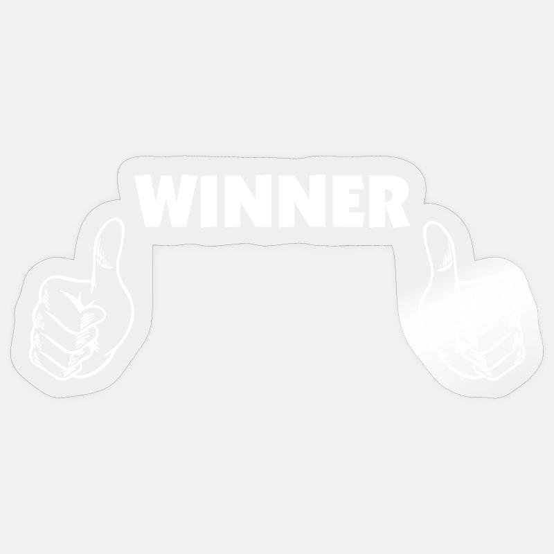Qui est le gagnant - Sticker taille S (10 x 10 cm) - brillant transparent