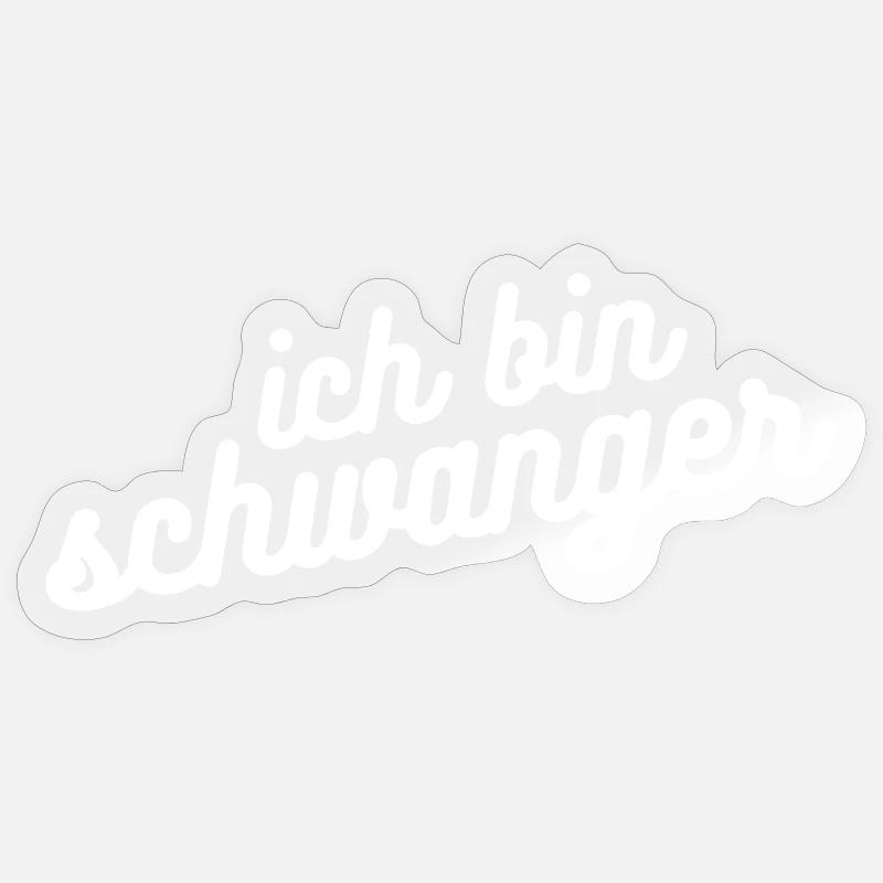 schwanger - Sticker Größe S (10 x 10 cm) - Transparent glänzend