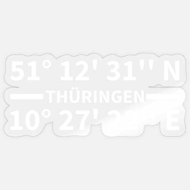 Coordonnées de Thuringe - Sticker taille S (10 x 10 cm) - brillant transparent