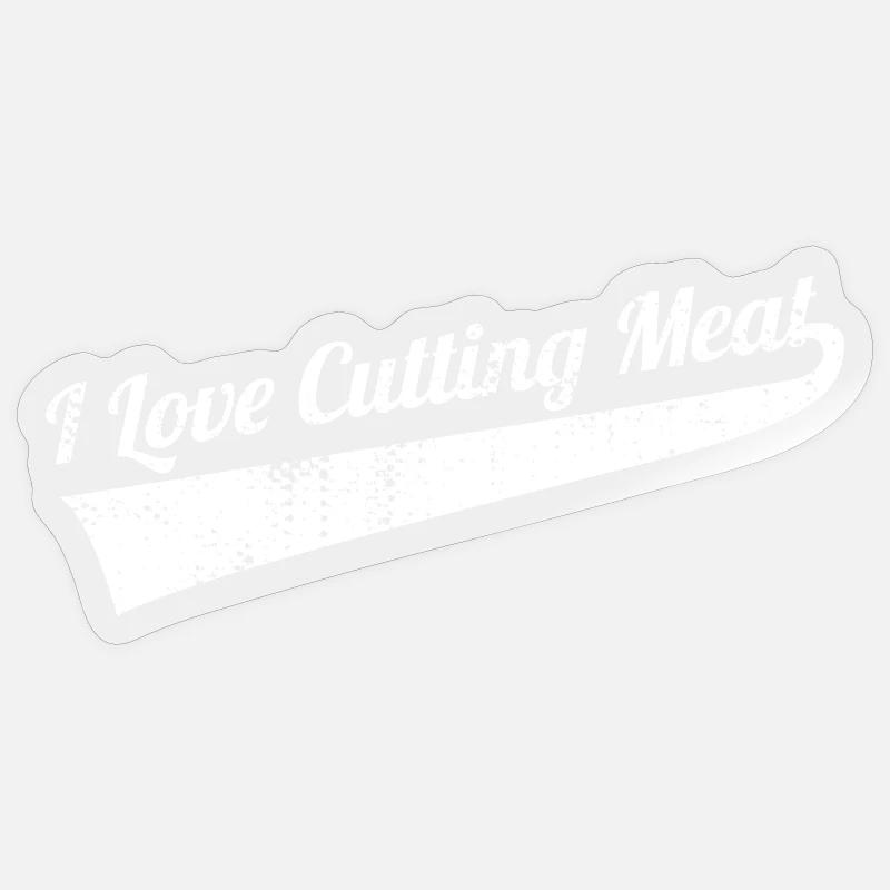 Fleisch schneiden - Sticker Größe S (10 x 10 cm) - Transparent glänzend