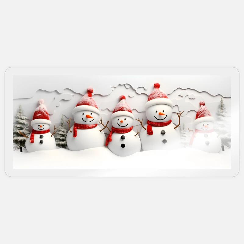 Snowman Set with Fir Trees Sticker size S (10 x 10 cm)