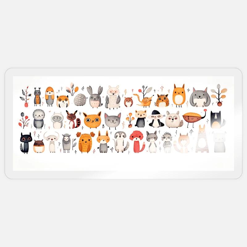 Mignons petits animaux - Sticker taille S (10 x 10 cm) - brillant transparent