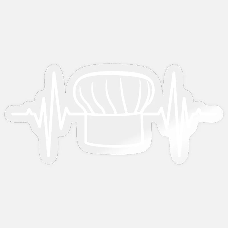 Bäcker Hut Herzlinie - Sticker Größe S (10 x 10 cm) - Transparent glänzend