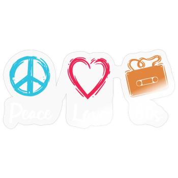 Peace Love 80s - Sticker Größe S (10 x 10 cm) - Transparent glänzend - Vorne