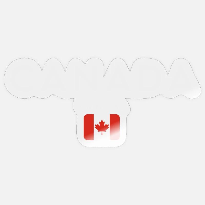 Drapeau du Canada, fierté canadienne - Sticker taille S (10 x 10 cm) - brillant transparent