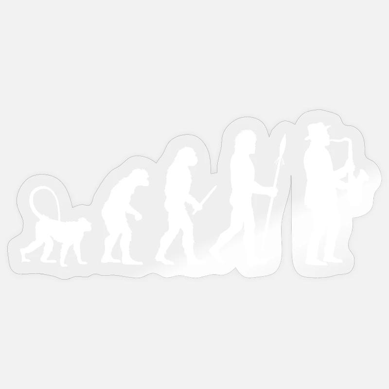 Evolution der Jazz Musik Sticker Größe S (10 x 10 cm)