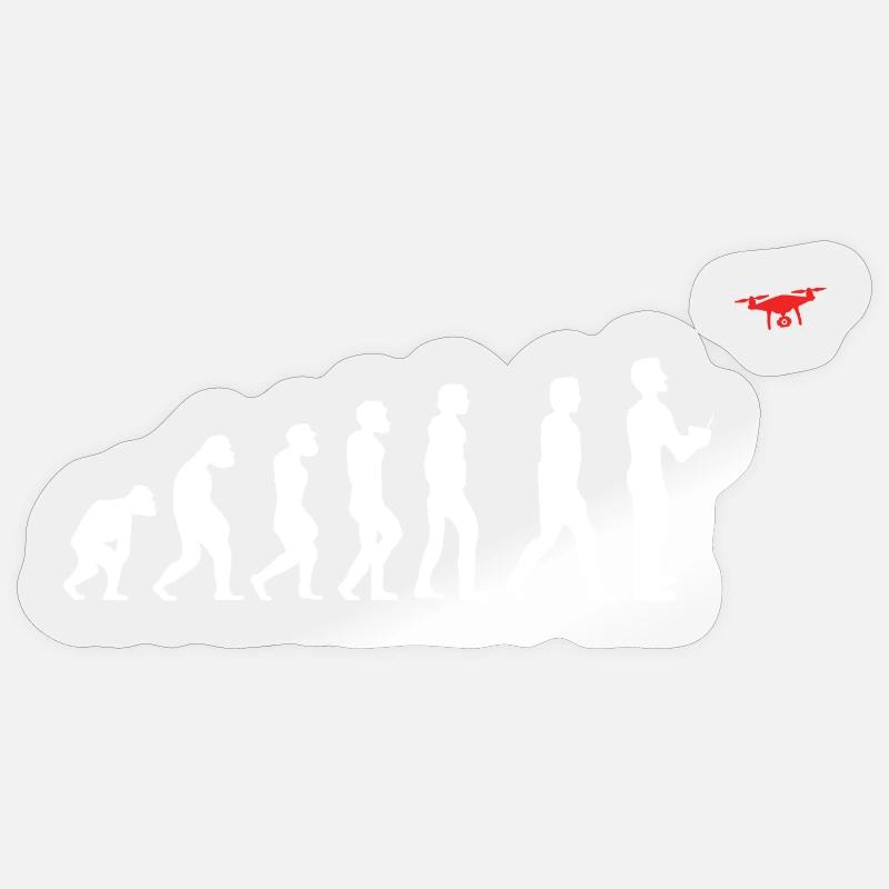 Evolution des Menschen Drohne Pilot Sticker Größe S (10 x 10 cm)