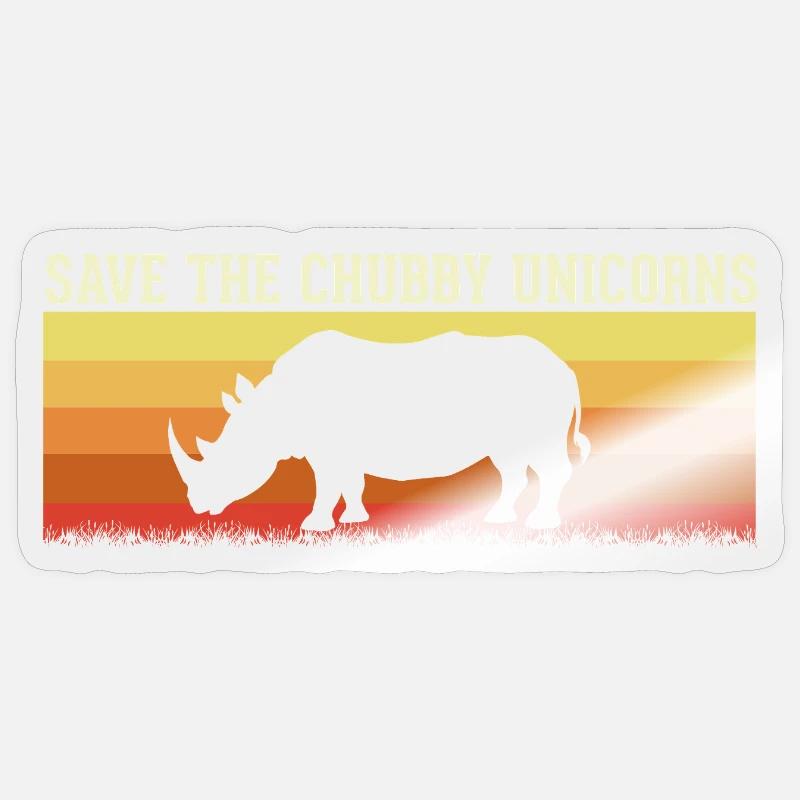 Save the Chubby Unicorn animals  - Sticker Größe S (10 x 10 cm) - Transparent glänzend