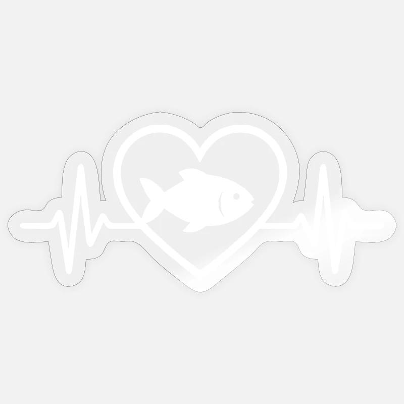 Herzfisch - Sticker Größe S (10 x 10 cm) - Transparent glänzend