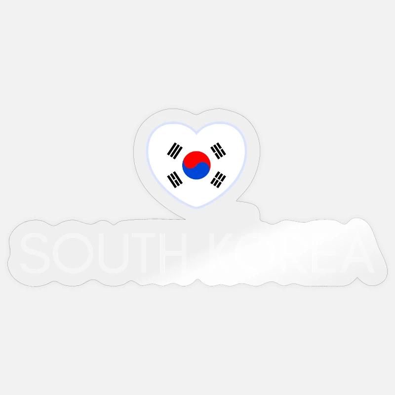 Cœur avec drapeau sud-coréen Sticker taille S (10 x 10 cm)