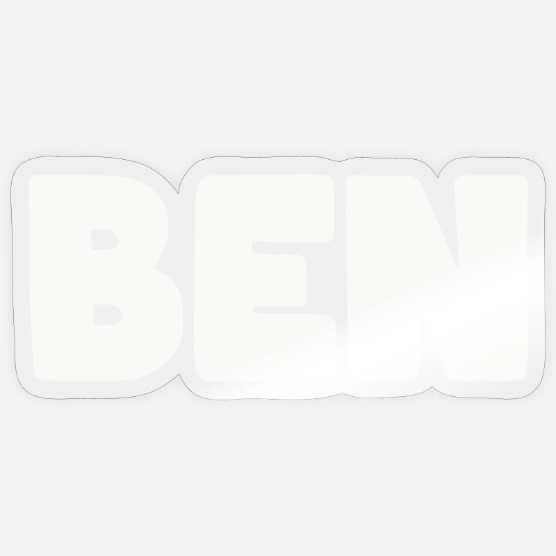Nom Ben - Sticker taille S (10 x 10 cm) - brillant transparent