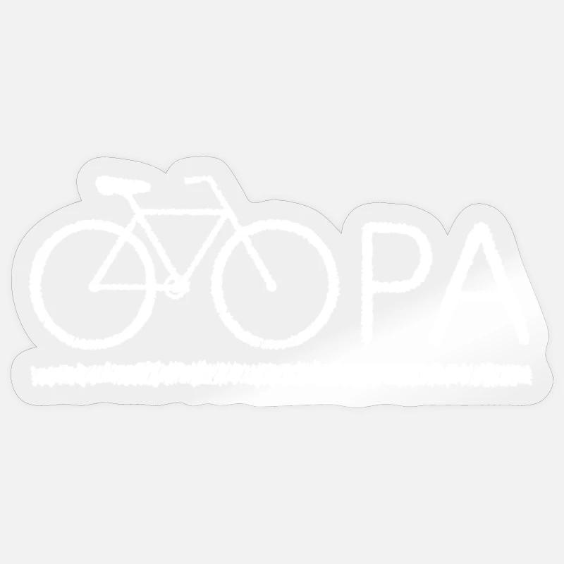 Silhouette de vélo de grand-père - Sticker taille S (10 x 10 cm) - brillant transparent