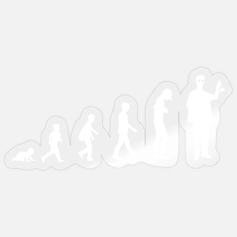 Evolution from baby to chemist - Sticker size S (10 x 10 cm) - transparent glossy