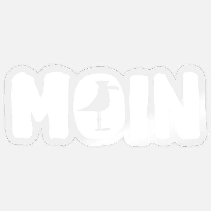 Moin mit die Möwe Sticker Größe S (10 x 10 cm)