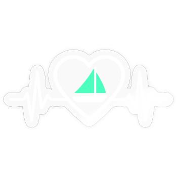 Cœur Voile – Passion Bateau - Sticker Größe S (10 x 10 cm) - Transparent glänzend - Vorne