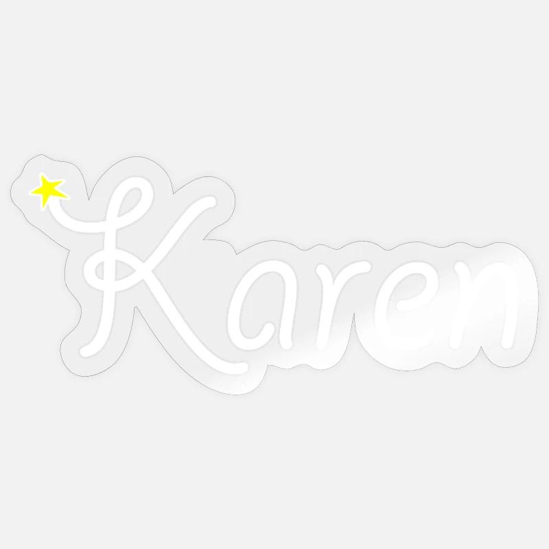 Karen - Sticker taille S (10 x 10 cm) - brillant transparent