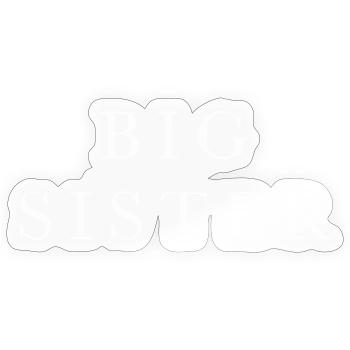 Grande Sœur Grande Sœur Blanche - Sticker taille S (10 x 10 cm) - brillant transparent - Devant