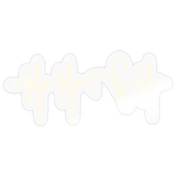 Heartbeat Angelhaken - Sticker Größe S (10 x 10 cm) - Transparent glänzend - Vorne
