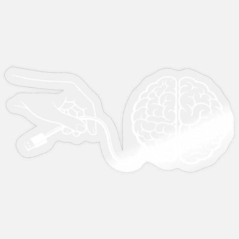 Connecteur de câble Brain Head Intelligence Intelligence artificielle Sticker taille S (10 x 10 cm)