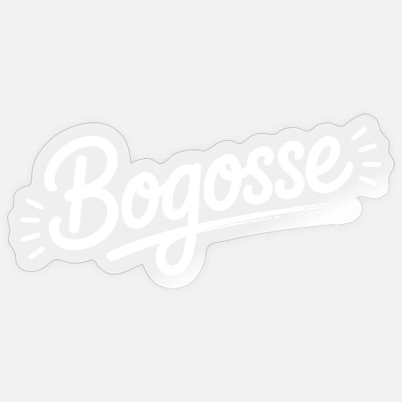 Bogosse - Sticker taille S (10 x 10 cm) - brillant transparent