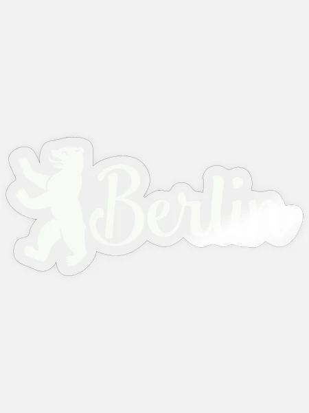 Berlin Bär Logo Schriftzug - Sticker Größe S (10 x 10 cm) - Transparent glänzend