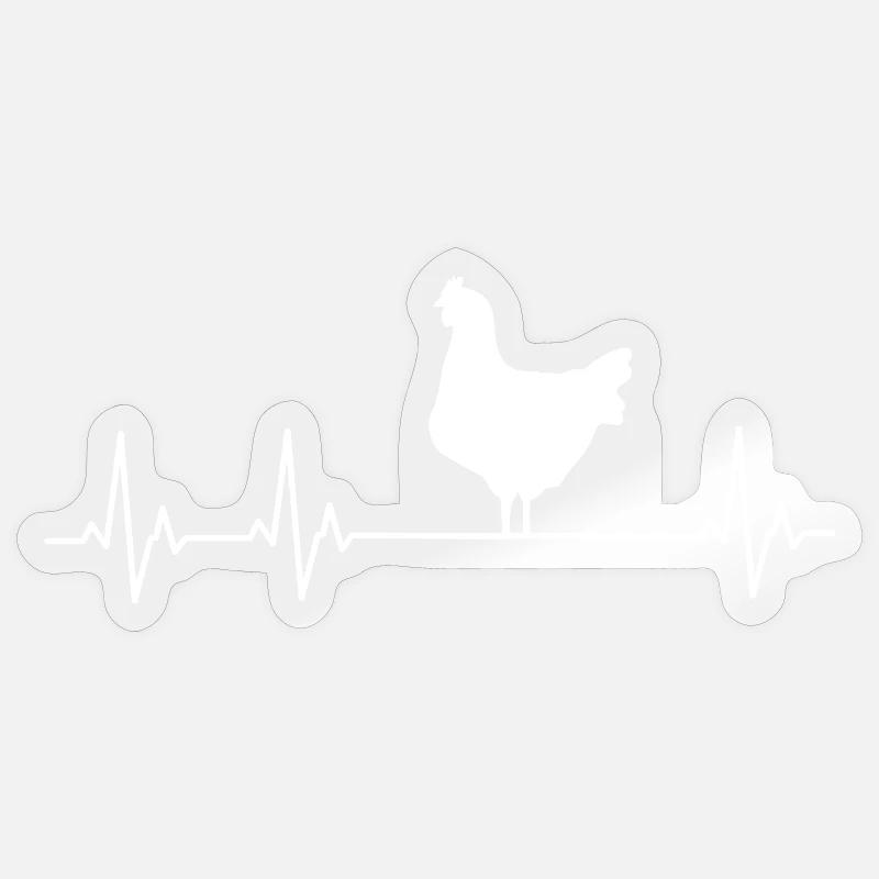 Fans de poulets - - Coq - Poussins - Sticker taille S (10 x 10 cm) - brillant transparent