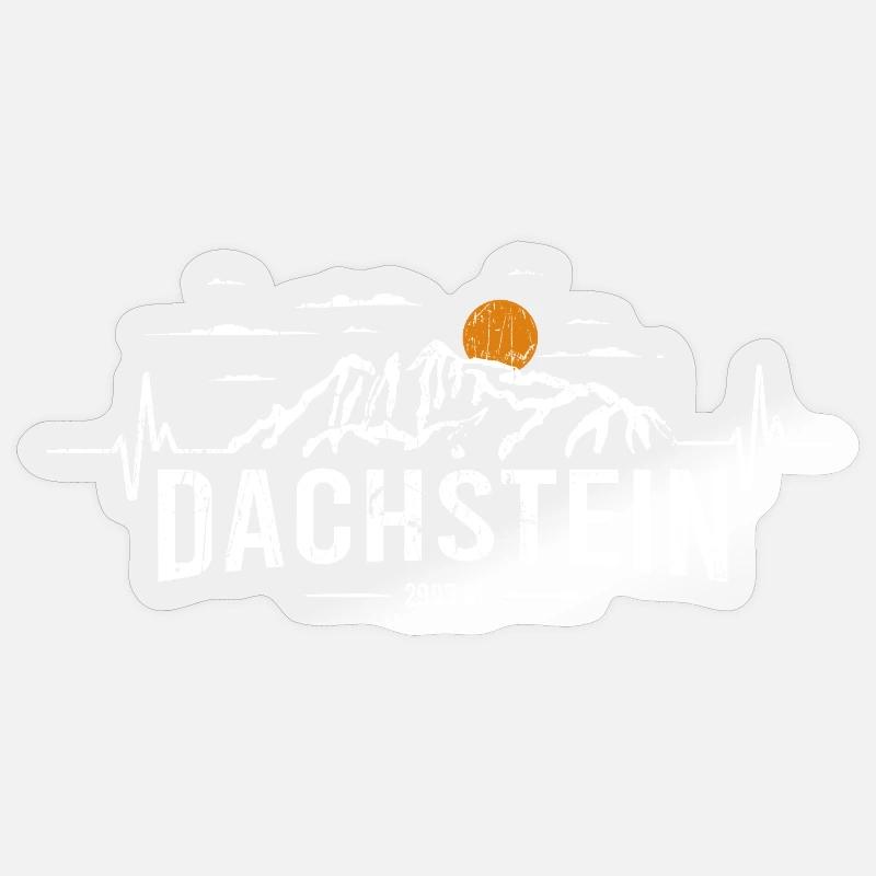 Dachstein Ramsau Austria Heartbeat - Sticker size S (10 x 10 cm) - transparent glossy