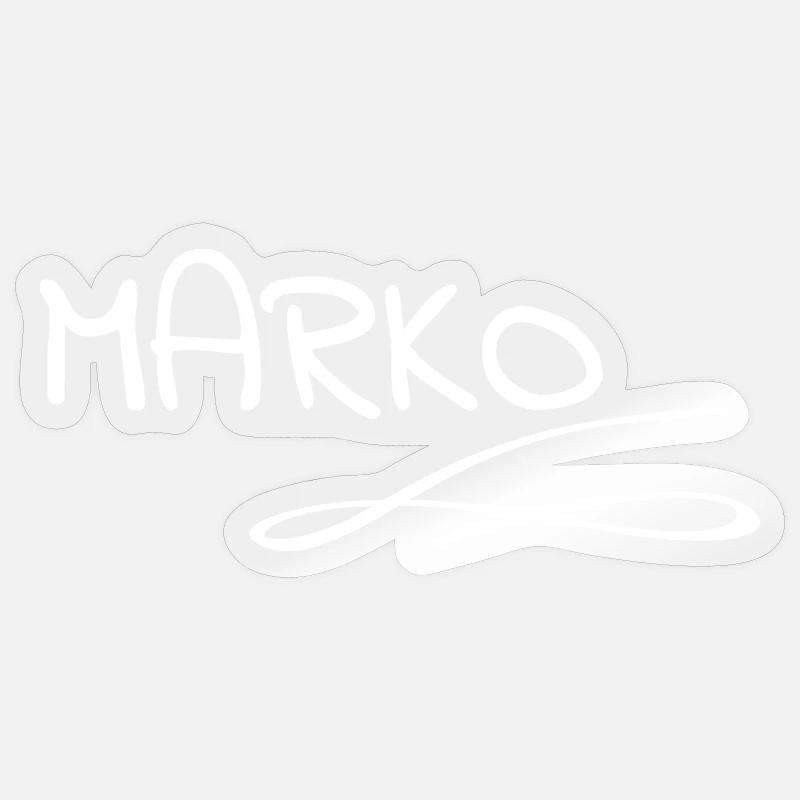 Nom : Marko - Sticker taille S (10 x 10 cm) - brillant transparent