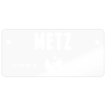 Metz France White GPS Coordinates - Sticker size S (10 x 10 cm) - transparent glossy - Front