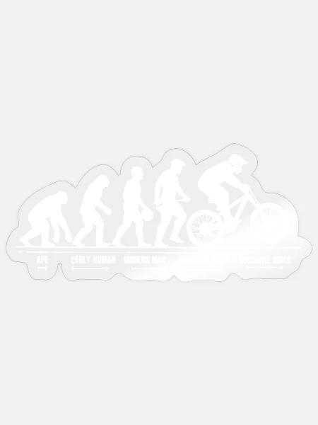 Mountainbike Evolution Downhill MTB Geschenk - Sticker Größe S (10 x 10 cm) - Transparent glänzend