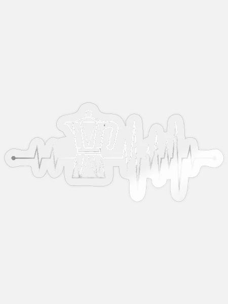 Mokka-Herzschlag – Koffein-Beat - Sticker Größe S (10 x 10 cm) - Transparent glänzend