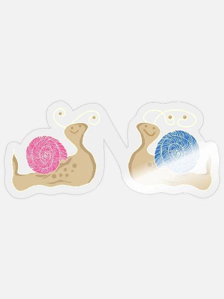 Männchenschnecke Mädchen Schnecke fossil - Sticker Größe S (10 x 10 cm) - Transparent glänzend