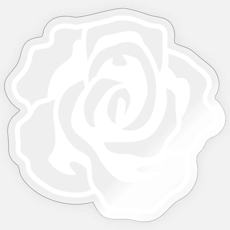 Rose Floraison - Sticker taille S (10 x 10 cm) - brillant transparent