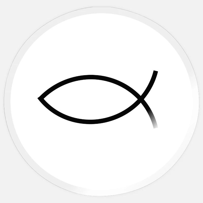 Jesus fish black white ichthys fish fish fish Sticker size S (10 x 10 cm)