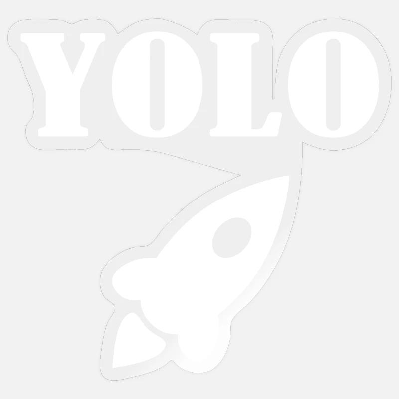 Yolo - Sticker taille S (10 x 10 cm) - brillant transparent