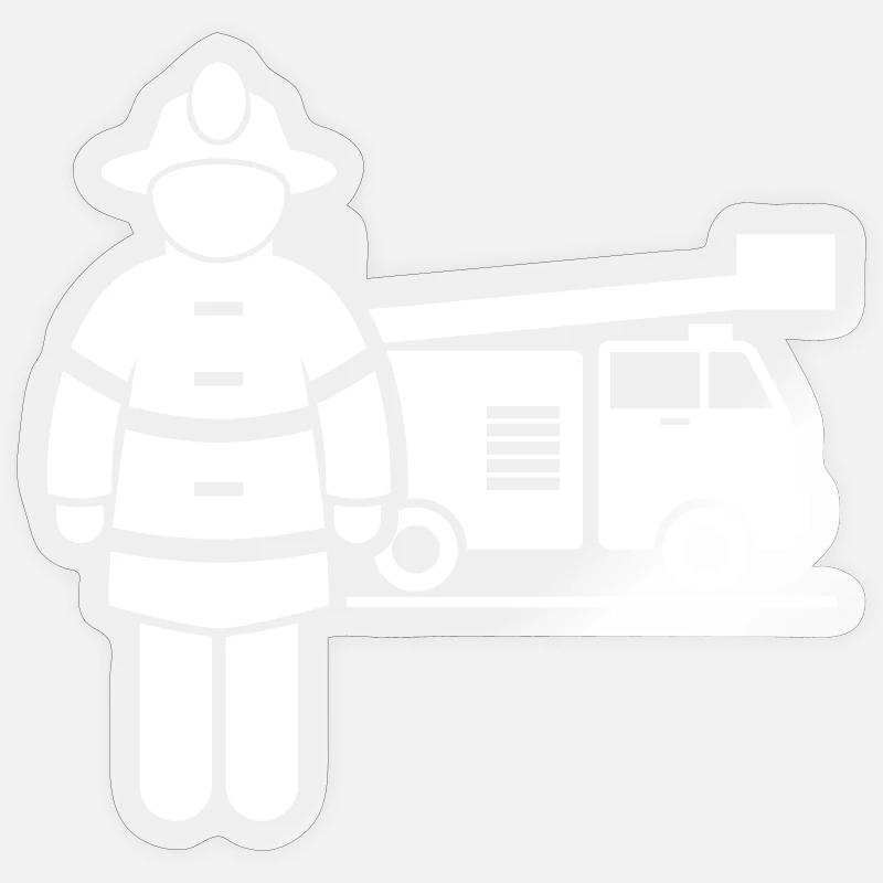 Firefighter Floriansjünger firefighters - Sticker size S (10 x 10 cm) - transparent glossy
