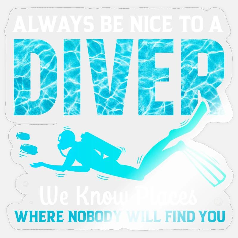 Plongée sous-marine - Sticker taille S (10 x 10 cm) - brillant transparent