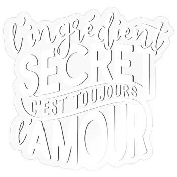 White Modern Style Love Quote - Sticker size S (10 x 10 cm) - transparent glossy - Front