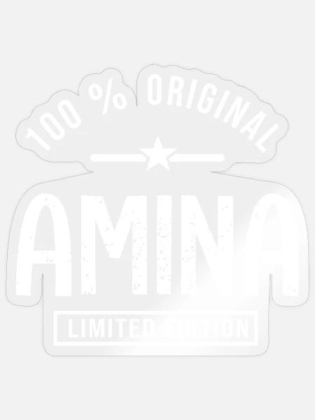 Amina personalisiertes Shirt arabische Vorname Amina - Sticker Größe S (10 x 10 cm) - Transparent glänzend