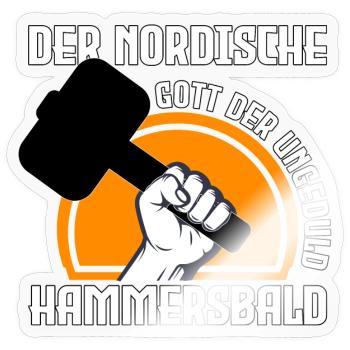 Nordischer Gott der Ungeduld - Sticker Größe S (10 x 10 cm) - Transparent glänzend - Vorne